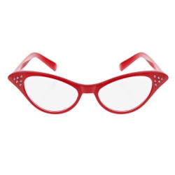 Red Retro Bejewelled Glasses - glasses