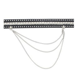 Stud And Chain Belt - Pyramid Belt With Chain
