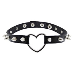 Spiked Heart Decal Choker - Spike Stud Choker
