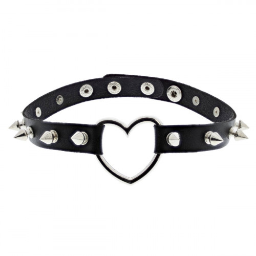 Spiked Heart Decal Choker - Spike Stud Choker