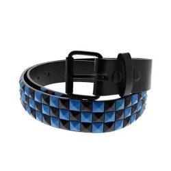 3 Row Chessboard Pyramid Belt - Blue And Black