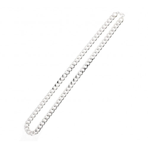 50 cm Keychain Necklace - Curb Chain Necklace Shiny Silver