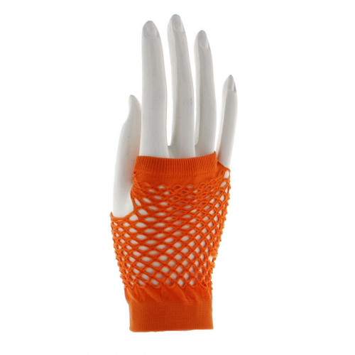 orange Fishnet Gloves - Fishnet Gloves