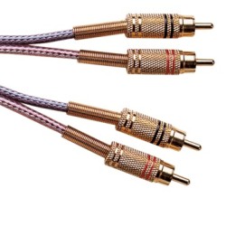 Pair Of Premium 2 Metre Gold Plated Phono Leads - 