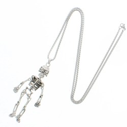 Silver Skeleton - Long Chain Necklace
