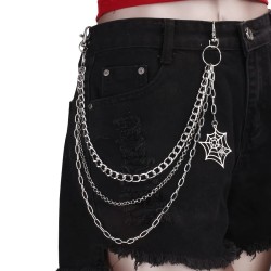 Silver Cobweb & Spider  - Triple Hip Chain