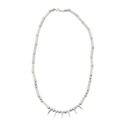 Six Silver Spike Necklace - Bead Necklace