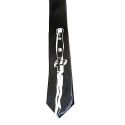 Knife Tie - White On Black Tie