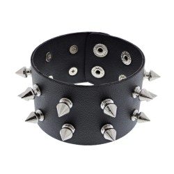 2 Row Spike Studded - PU Bracelet