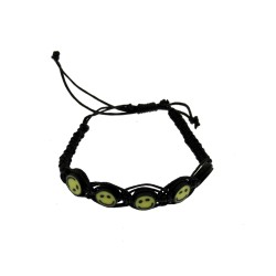 Smiley Face - Plaited Reconstructed Leather Bracelet