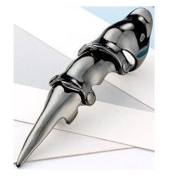 Gun Metal Long Finger Ring - Hinged