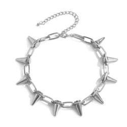 Silver Spike Necklace - Spike Chain