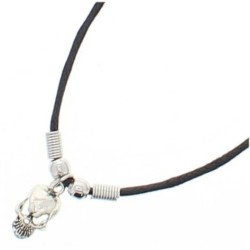 Mini 3D Skull - Corded Necklace