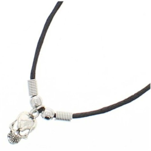 Mini 3D Skull - Corded Necklace