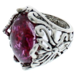 Purple Amethyst Jewelled Gem - Metal Ring