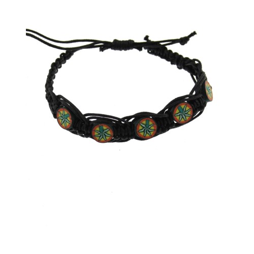 Pot Leaf - Plaited Reconstructed Leather Bracelet