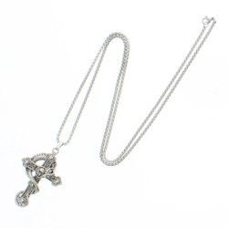 Skulls Cross And Snake Pendant - Chain Necklace