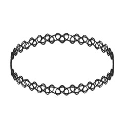 Black Tattoo Necklace - Choker Necklace
