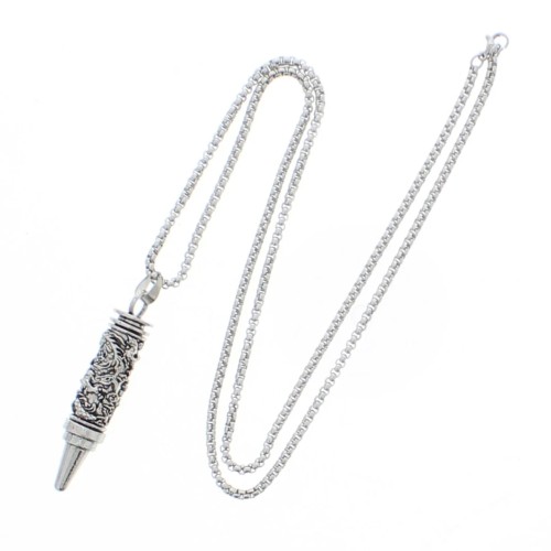 Patterned Heavy Bullet - Chain Necklace
