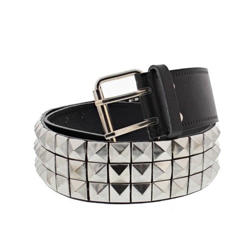 Pyramid Studded Leather Belt - Medium Black Reconstructed Leather Belt Pyramid Studded Leather Belt - Medium Black Reconstructed Leather Belt