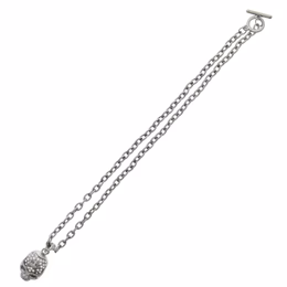 Silver Diamante Skull - Jewelled Necklace